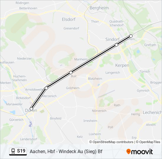 S19 train Line Map