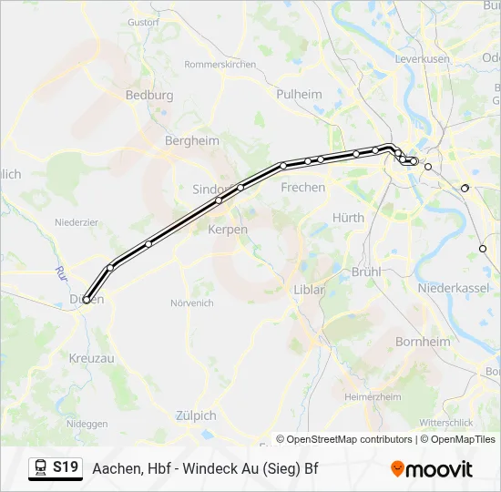 S19 Train Line Map
