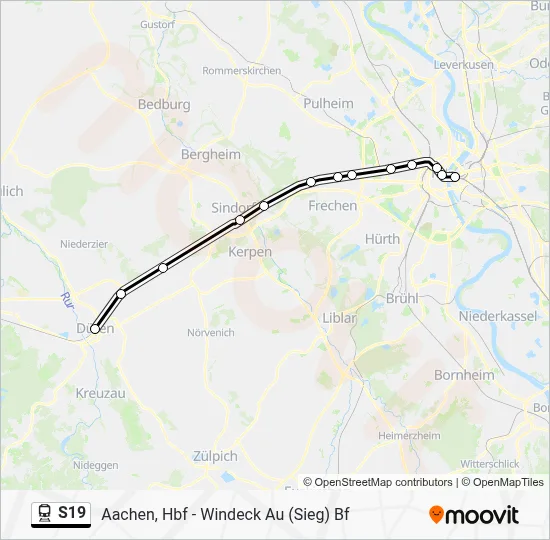 S19 Train Line Map