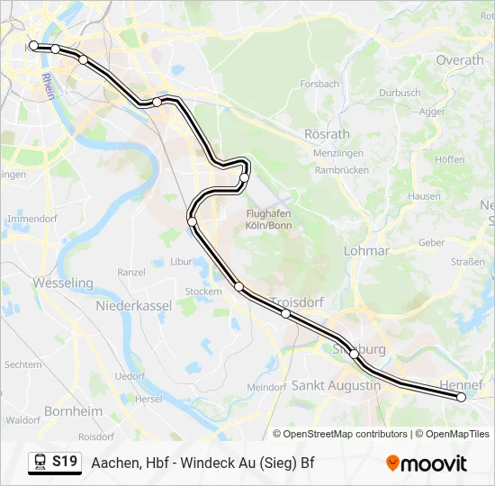 S19 Train Line Map