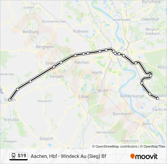 S19 Train Line Map