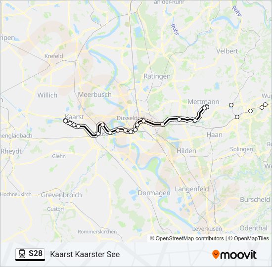 Поезд S28: карта маршрута