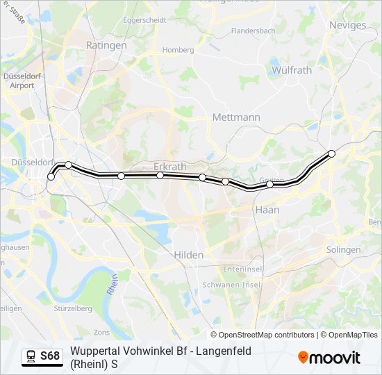 S68 train Line Map