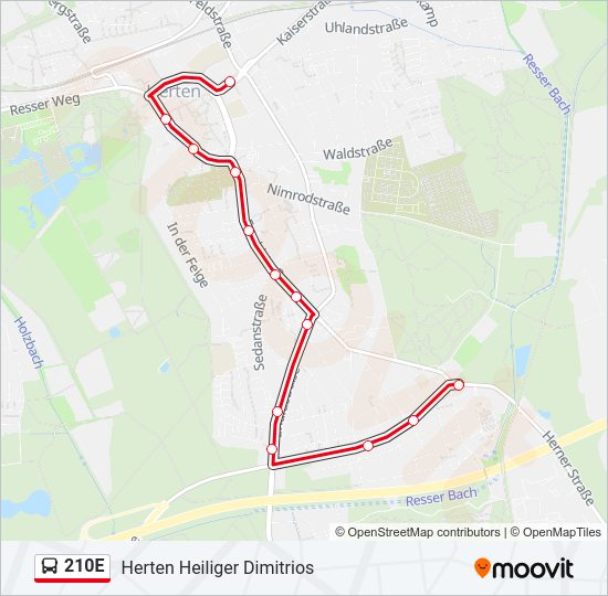 210E Bus Line Map