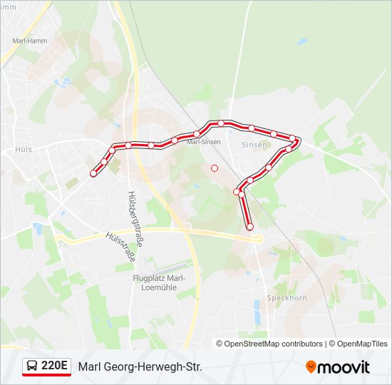 220E Bus Line Map