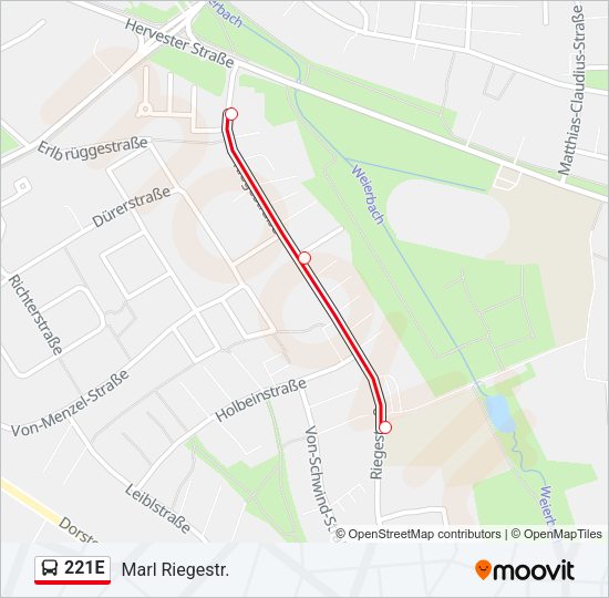 221E Bus Line Map