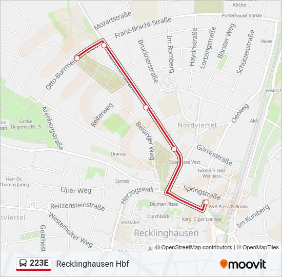 223E Bus Line Map