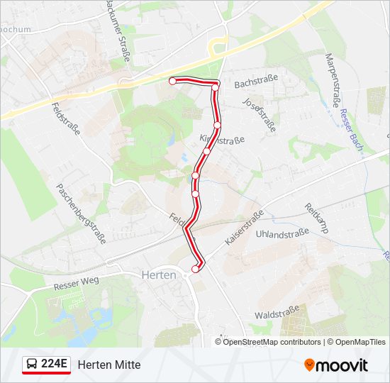 224E Bus Line Map