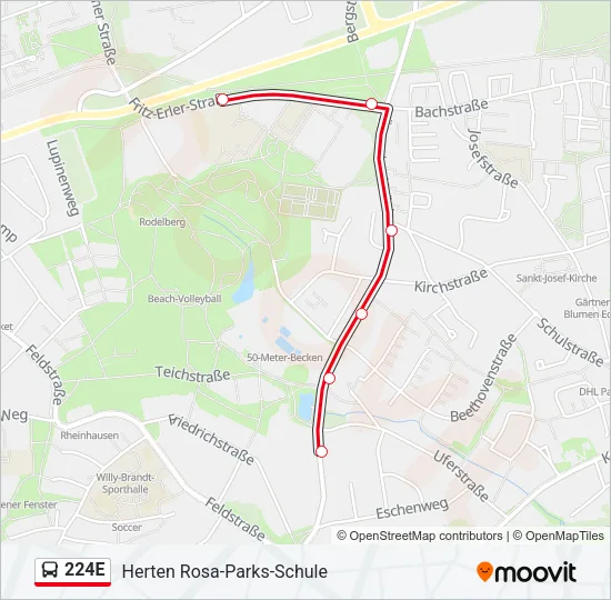 224E Bus Line Map