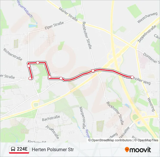 224E Bus Line Map
