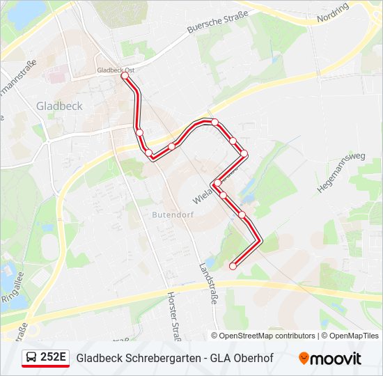 252E Bus Line Map