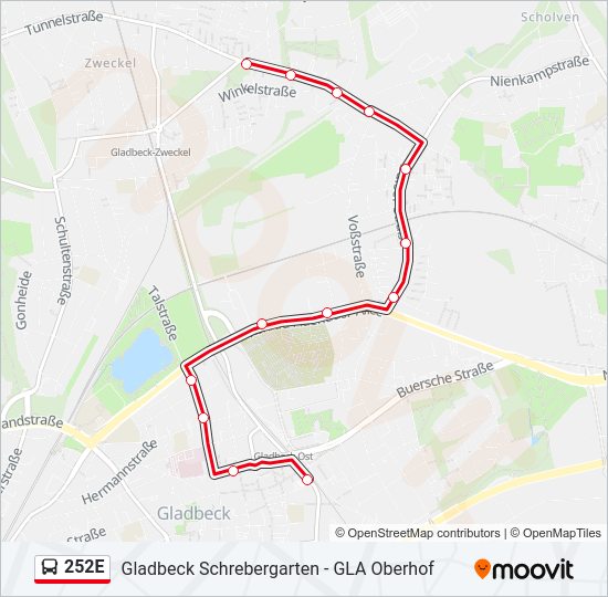 252E Bus Line Map