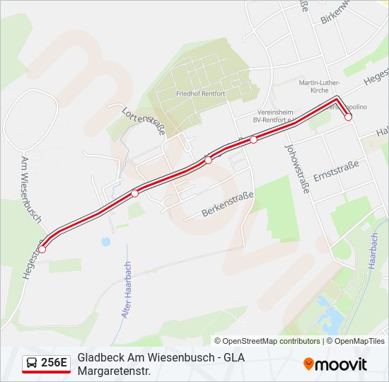 256E Bus Line Map