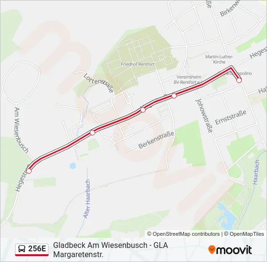 256E Bus Line Map