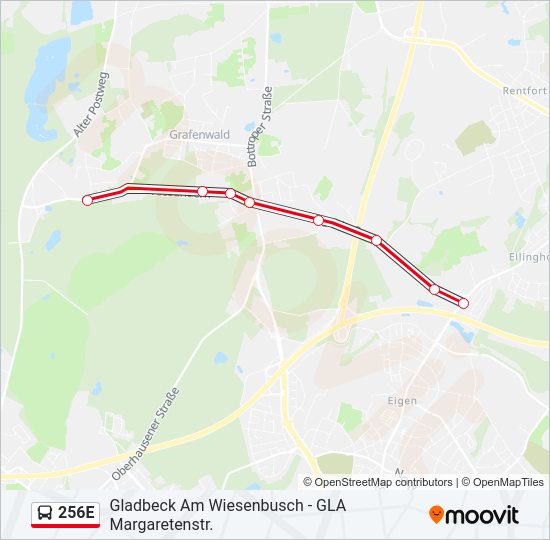 256E Bus Line Map