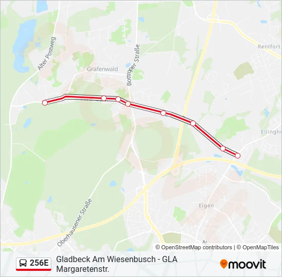 256E Bus Line Map