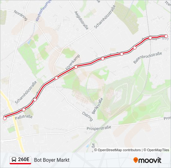 260E Bus Line Map