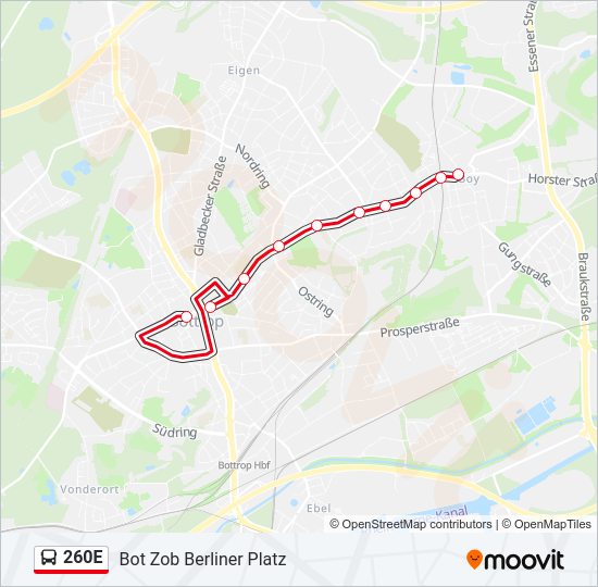 260E Bus Line Map