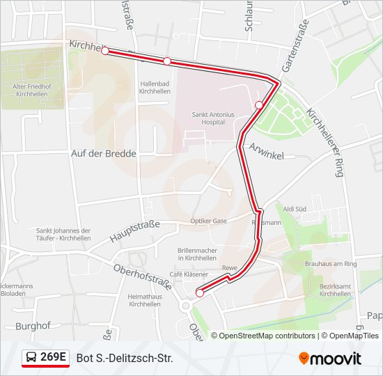 269E Bus Line Map