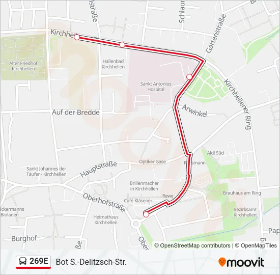 269E Bus Line Map