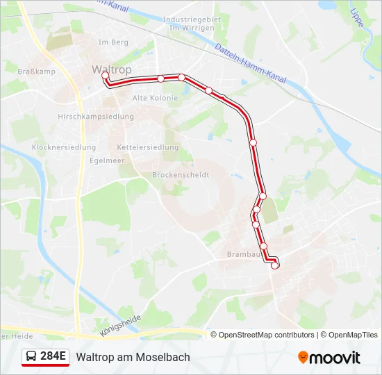 284E Bus Line Map