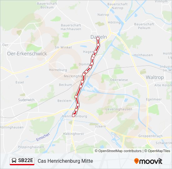 SB22E Bus Line Map