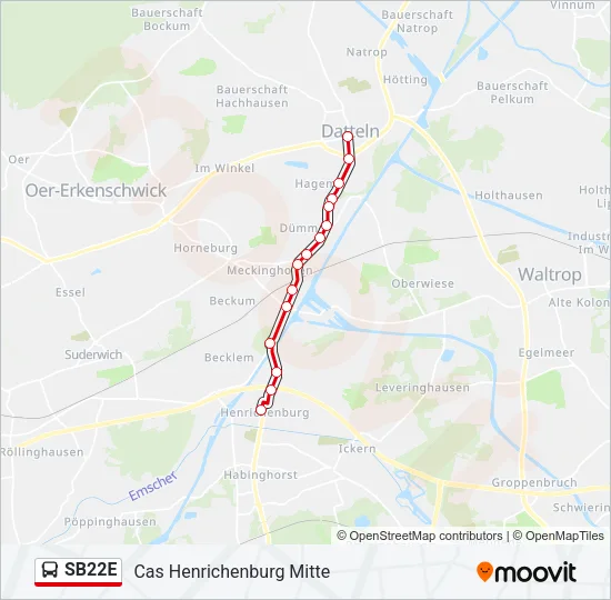 SB22E Bus Line Map