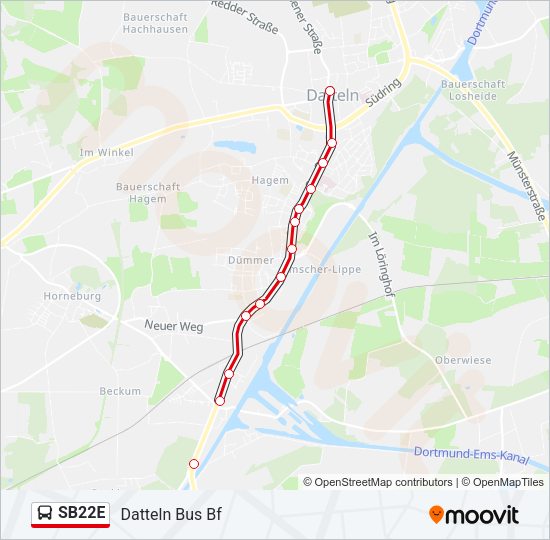 SB22E Bus Line Map