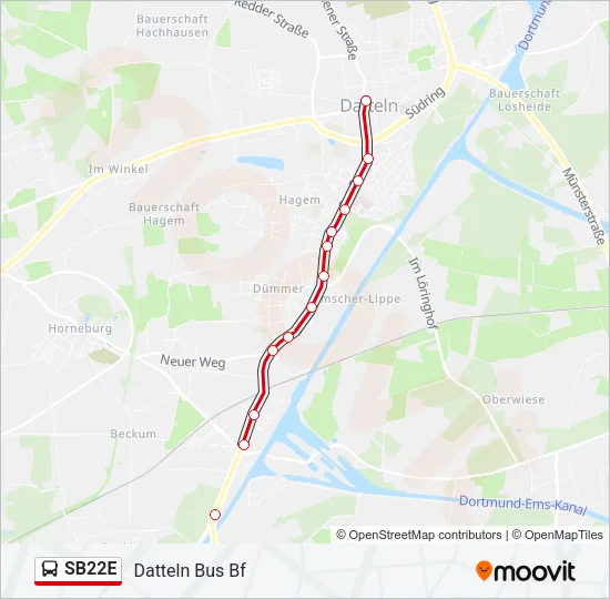 SB22E Bus Line Map
