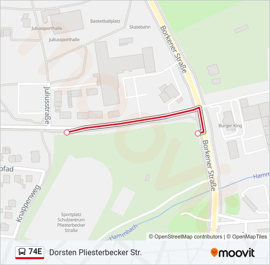 74E Bus Line Map