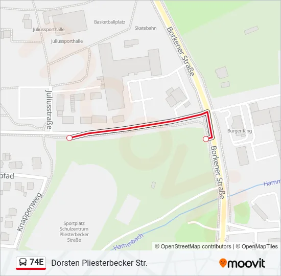 74E Bus Line Map