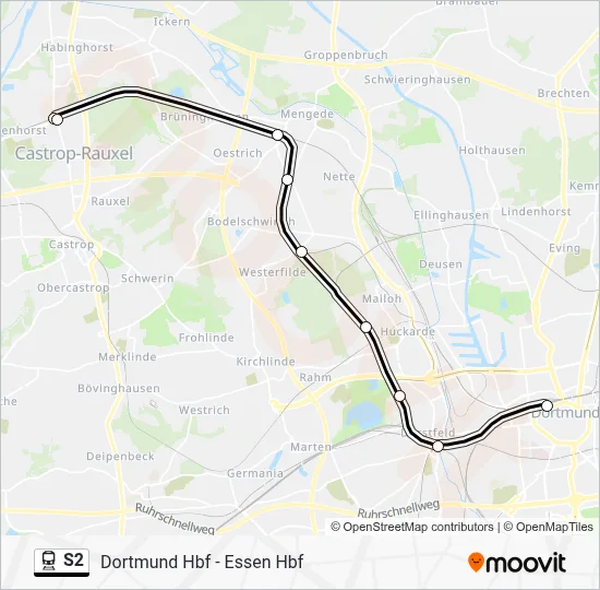 Bahnlinie S2 Karte