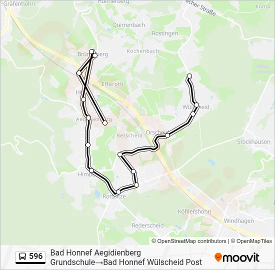 596 Bus Line Map