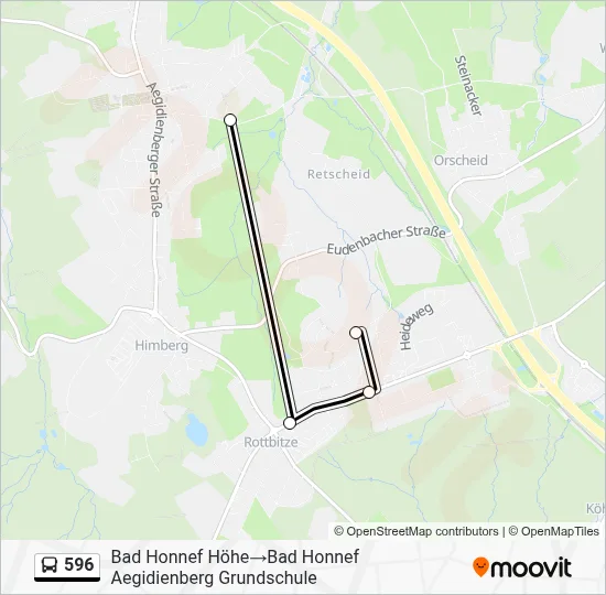 596 Bus Line Map