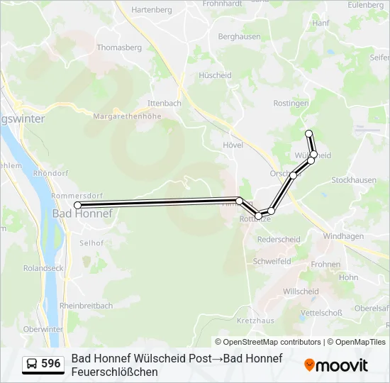 596 Bus Line Map