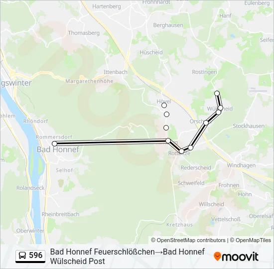 596 Bus Line Map