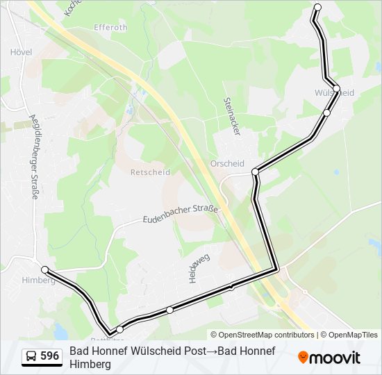 596 bus Line Map