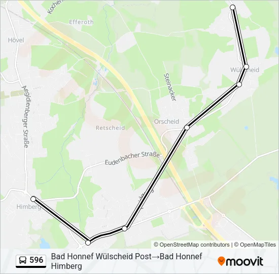596 Bus Line Map