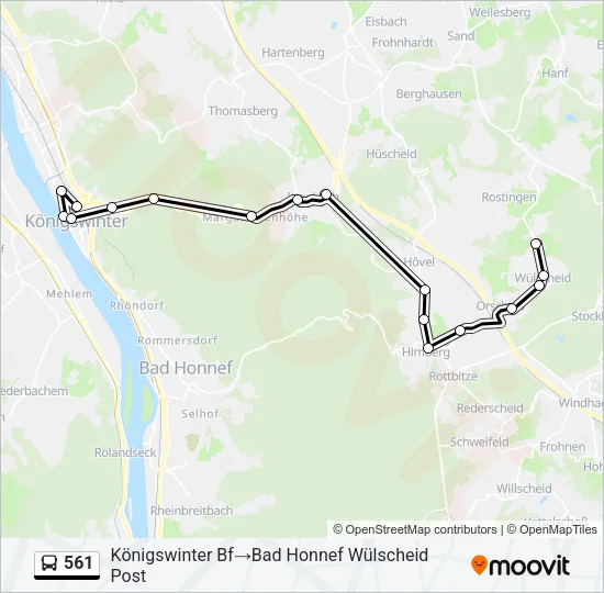 561 Bus Line Map