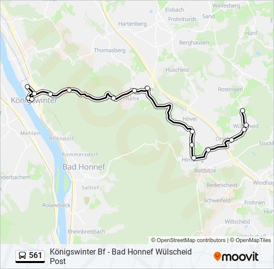 561 bus Line Map