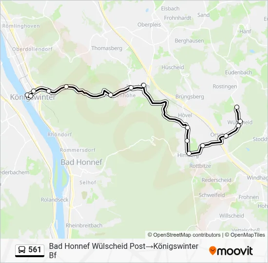 561 Bus Line Map