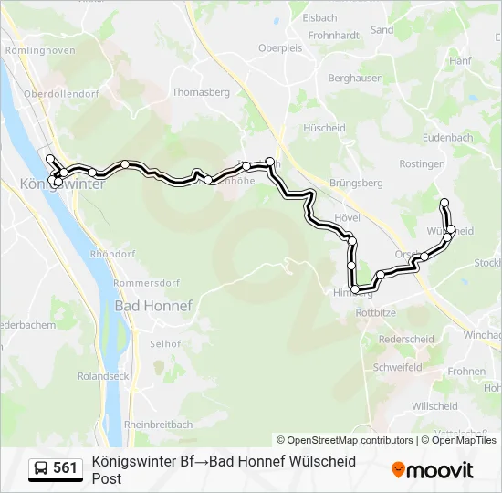 561 Bus Line Map
