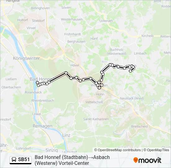 SB51 Bus Line Map