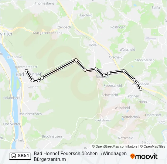 SB51 Bus Line Map