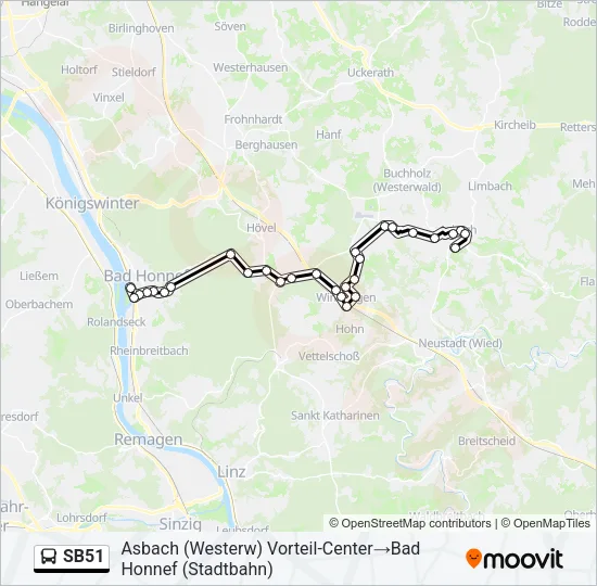 SB51 Bus Line Map