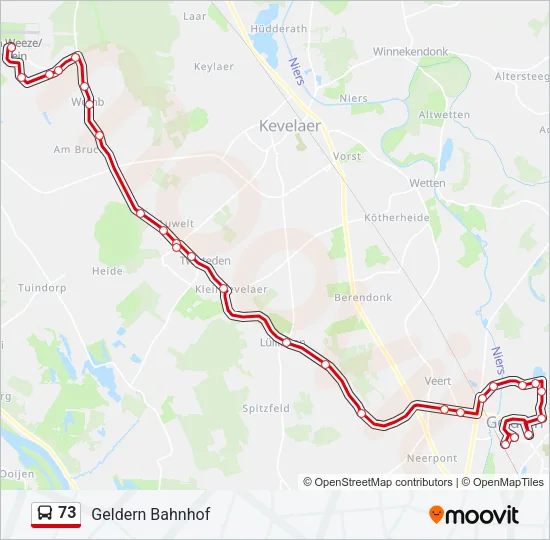 73 Bus Line Map