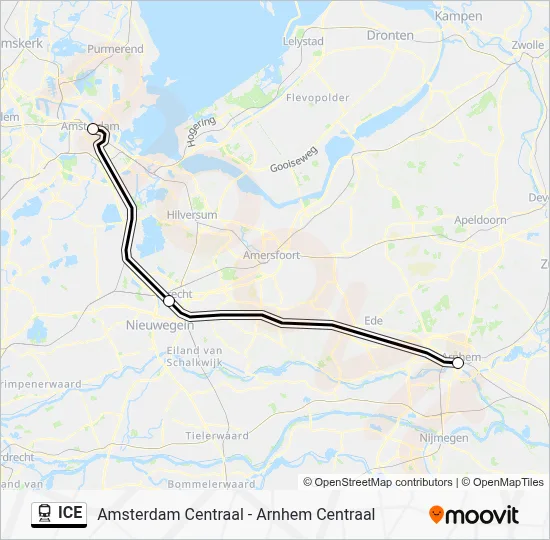 ICE Train Line Map