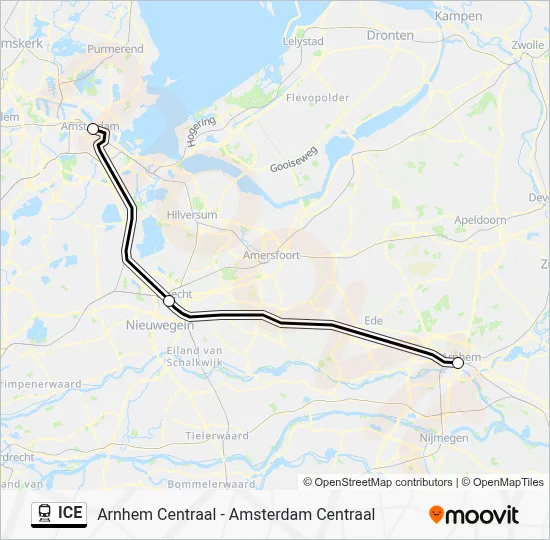 ICE Train Line Map