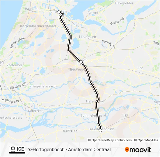 ICE Train Line Map
