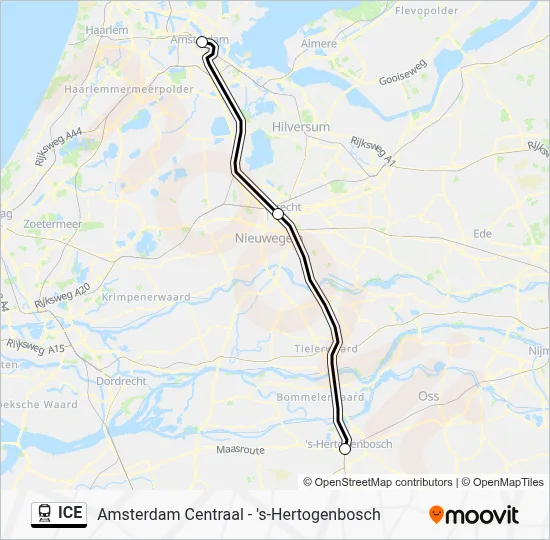 ICE Train Line Map